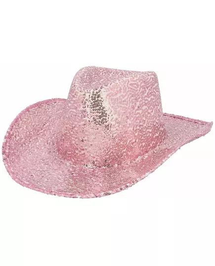 Světle růžový flitrový kovbojský klobouk pro dospělé, image 2