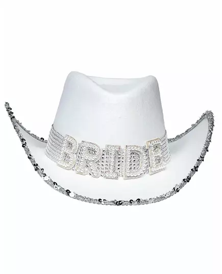 Kovbojský klobouk Bride s kamínky pro dospělé, image 2