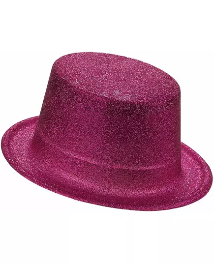 Fuchsiový plastový cylindr s třpytkami pro dospělé, image 2