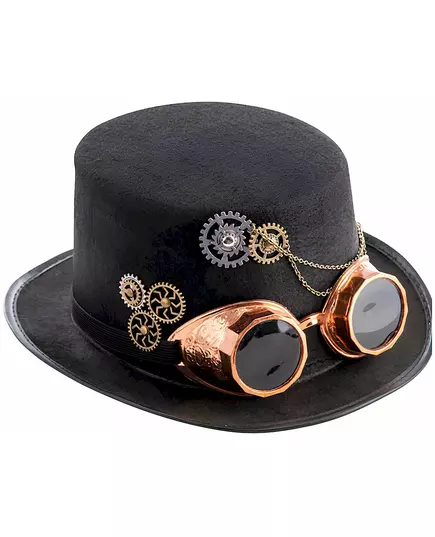 Plstěný steampunkový cylindr s brýlemi pro dospělé, image 2
