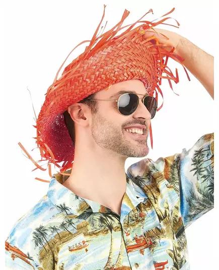 Oranžový havajský klobouk pro dospělé, image 2