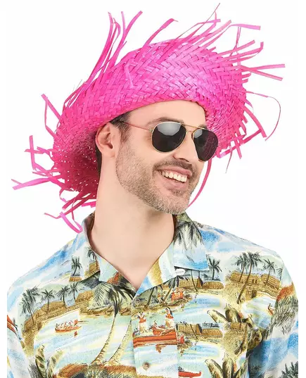 Růžový havajský klobouk pro dospělé, image 2