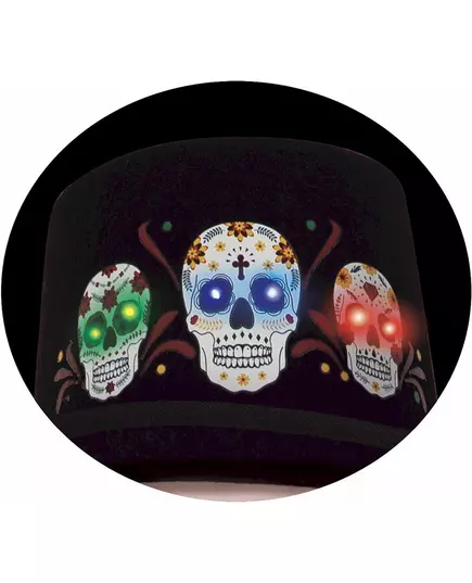 Svítící klobouk Day of the Dead pro dospělé, image 2