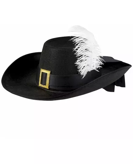 Černý mušketýrský klobouk pro dospělé, image 2