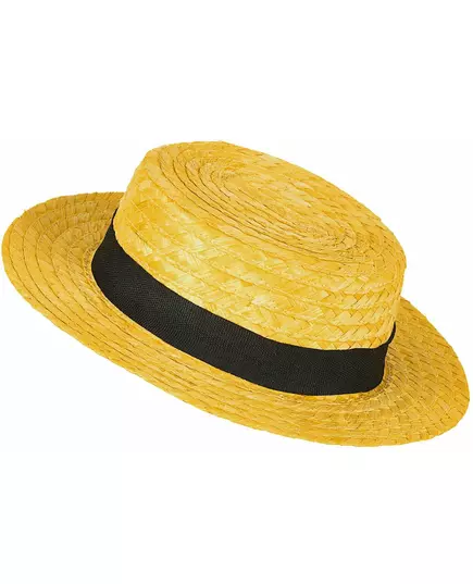Žlutý slaměný klobouk boater, image 2