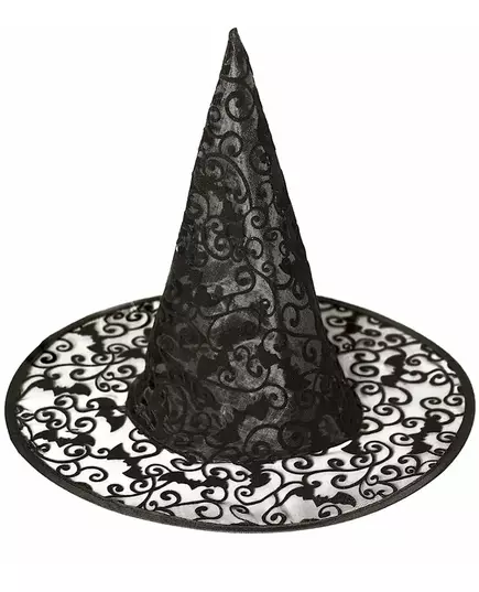 Krajkový čarodějnický klobouk pro dospělé Halloween, image 2