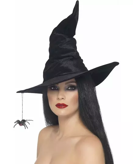 Černý čarodějnický klobouk s pavoukem pro ženy Halloween, image 2