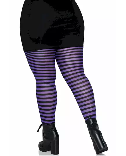 Plus size dámské černo-fialové pruhované punčochy, Velikost: X-Large/XX-Large (48-52), image 2