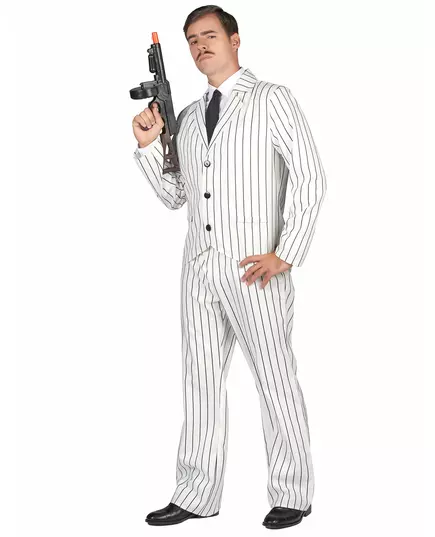 Bílý gangsterský kostým pro muže, Velikost: Medium, image 2
