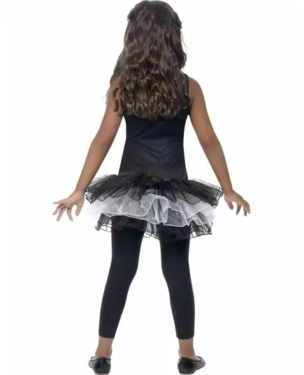 Černý kostým kostlivce s tutu pro dívky Halloween, Velikost: 4-6 let (115/128 cm), image 2