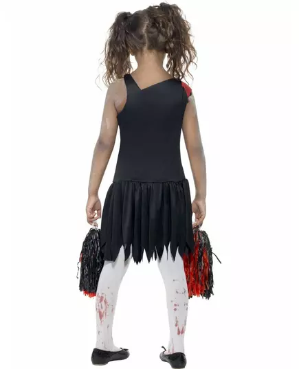 Černo-červený zombie roztleskávačský kostým pro dívky, Velikost: 10-12 let (145/158 cm), image 2