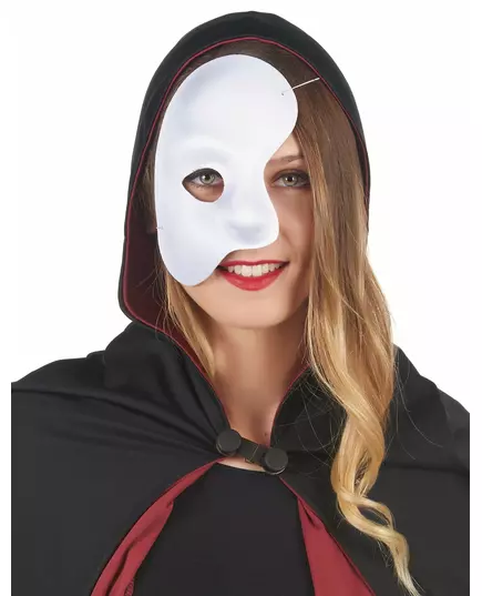 Bílá plastová polomaska pro dospělé, image 2
