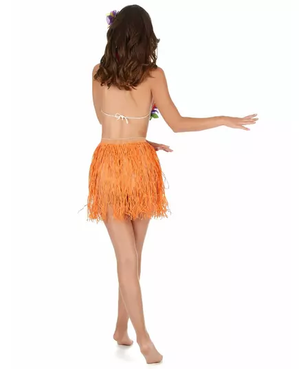 Krátká havajská sukně z oranžového papíru pro dospělé, image 2