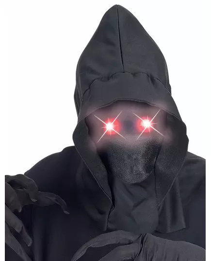 Celoobličejová kapucová maska „invisible face“ s červenými svítícími očima pro dospělé, image 2