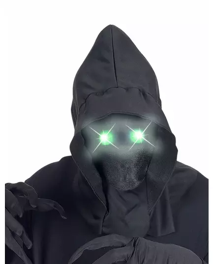 Celoobličejová kapucová maska „invisible face“ se zelenými svítícími očima pro dospělé, image 2