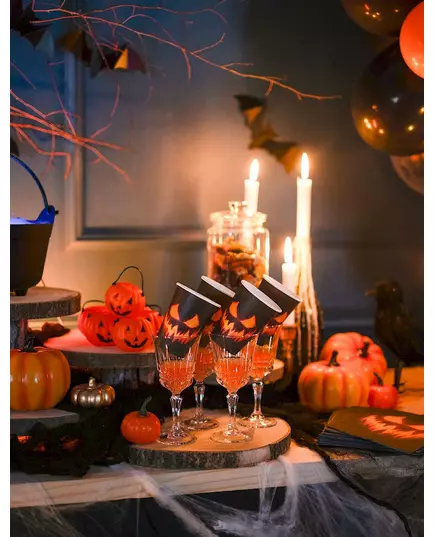 10 strašidelných dýňových papírových kelímků 21 cl, image 2
