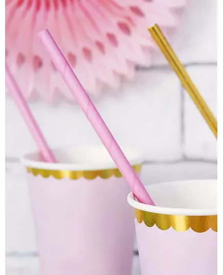 10 světle růžových kartonových brček 19.5 cm, image 2