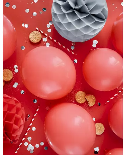 100 pastelově červených latexových balónků 26 cm, image 2