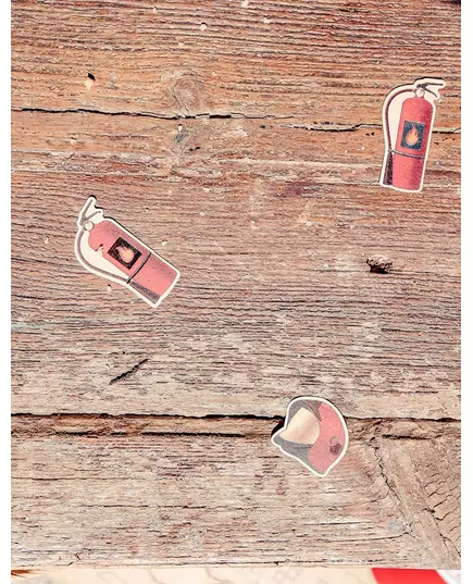 100 papírových konfet hasiči červená/zlatá 2–4,5 cm, image 2