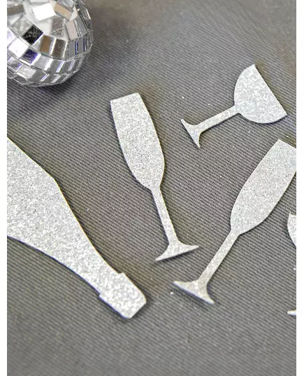 12 stříbrných stolních konfeti ke šampaňskému 10 g, image 2