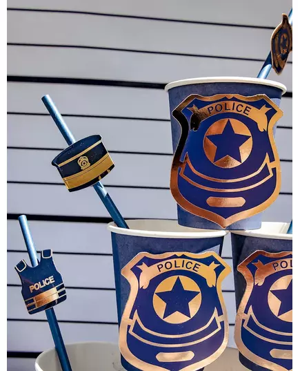 12 brček policie navy/zlatá 19,5 cm, image 2
