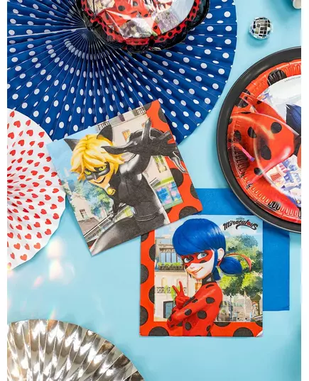 20 papírových ubrousků Miraculous Ladybug 33 × 33 cm, image 2