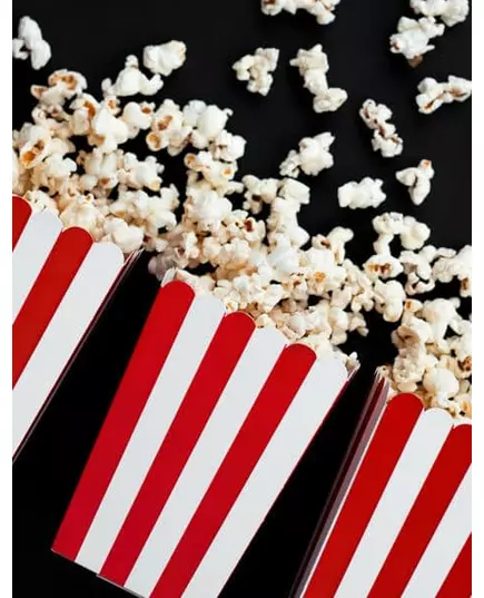 6 červeno-bílých kartonových krabiček na popcorn 7 × 12,5 cm, image 2