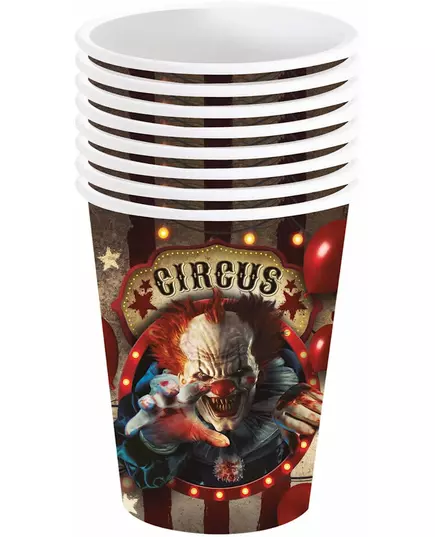 6 papírových kelímků Halloween klaun 240 ml, image 2