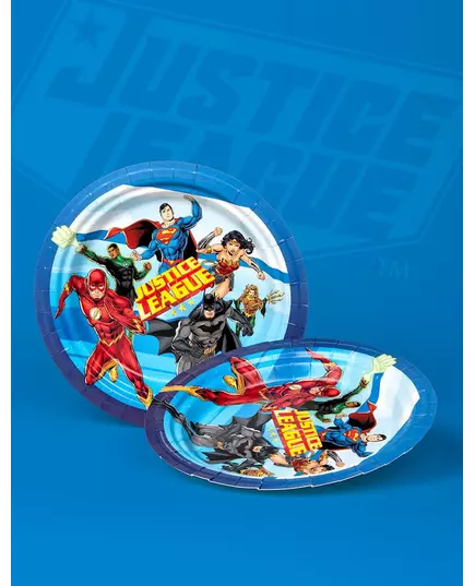 8 Justice League papírových talířů 23 cm, image 2
