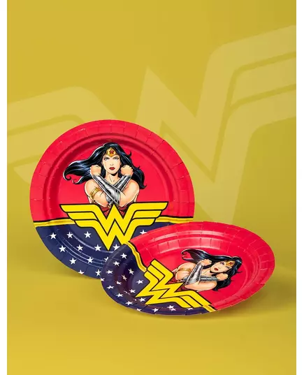 8 Wonder Woman papírových talířů 23 cm, image 2