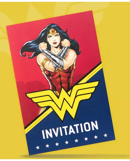 8 pozvánek Wonder Woman s obálkami 10x16cm, image 2