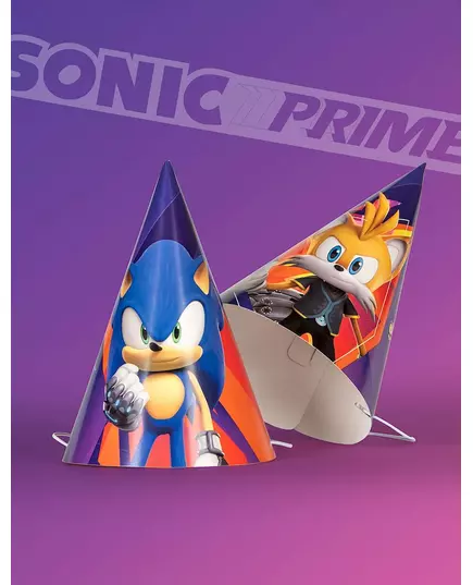 8 party čepiček Sonic Prime 18cm, image 2