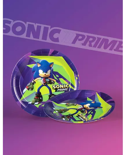 8 velkých talířů Sonic Prime 23 cm, image 2