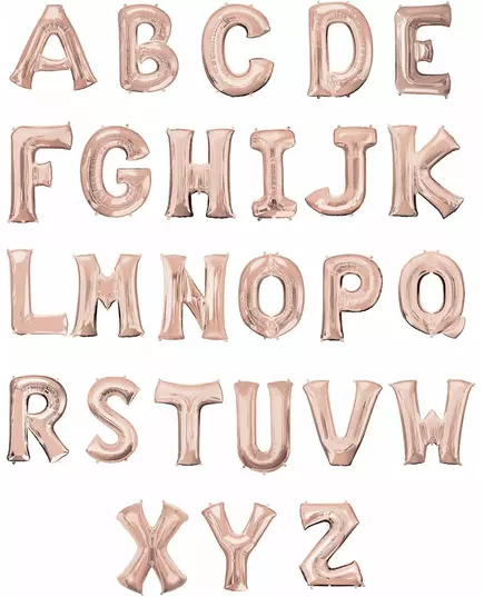 Fóliový písmenový balónek rose gold 81 cm, Velikost: A, image 2