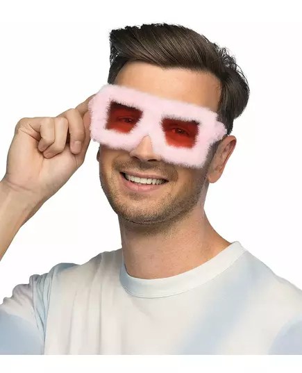 Růžové plyšové party brýle pro dospělé, image 2