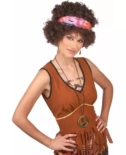 Hnědá afro hippie paruka – 130 g, image 2