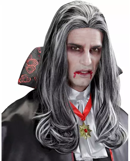 Dlouhá dvoubarevná upírská paruka pro dospělé Halloween, image 2
