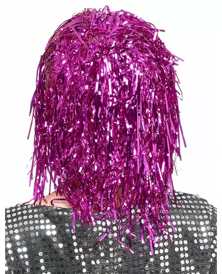 Fuchsiová metalická paruka pro dospělé, image 2