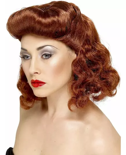 Hnědá pin-up paruka pro ženy, image 2
