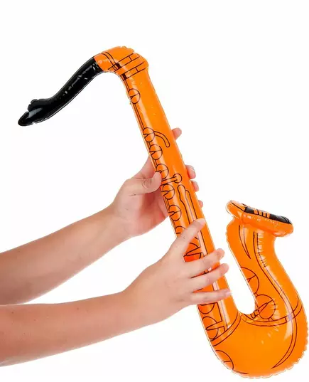 Oranžový nafukovací saxofon pro dospělé, image 2