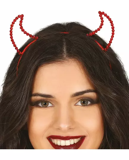 Dámská čelenka s červenými kamínky – ďábel, image 2