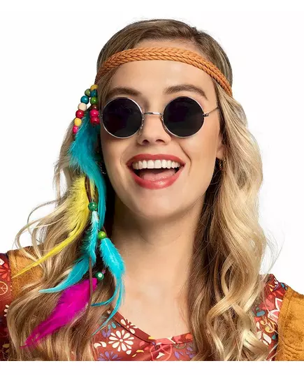 Fluorescenční čelenka s peřím pro dospělé, image 2