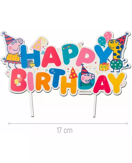 Dortový topper Happy Birthday Peppa Pig 17 cm, image 2