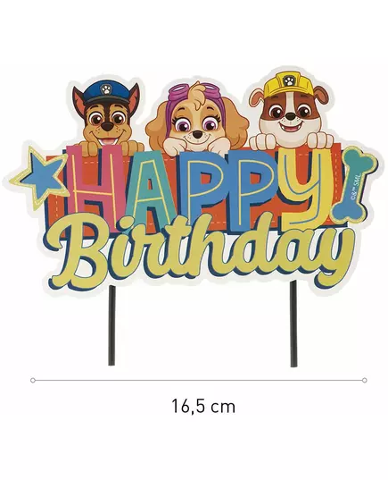 Dortový topper Happy Birthday Paw Patrol 17,5 cm, image 2