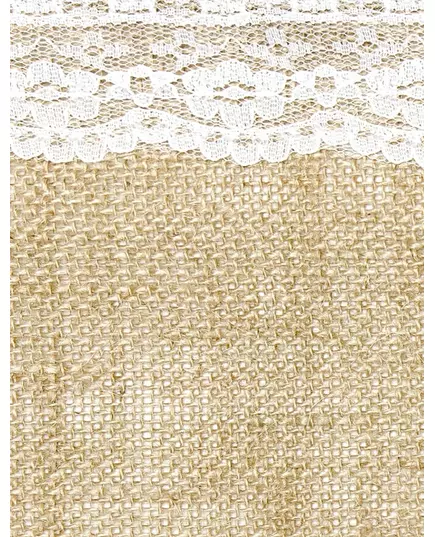 Jutový běhoun na stůl s krajkovými okraji 28 cm × 2,75 m, image 2