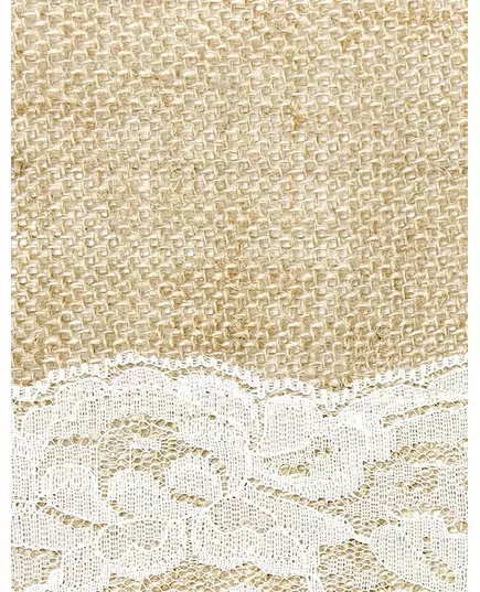 Jutový běhoun na stůl s krajkou uprostřed 28 cm × 2,75 m, image 2