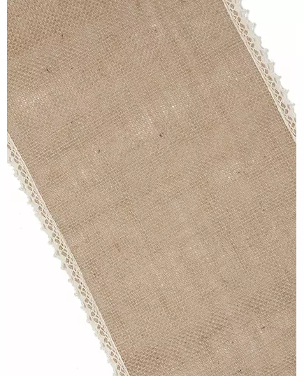 Jutový a krajkový běhoun na stůl 20 cm x 5 m, image 2