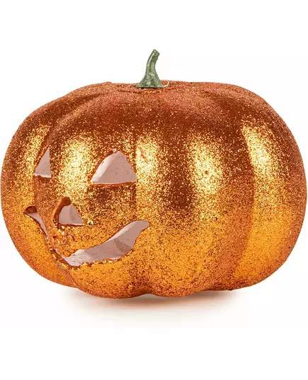 Třpytivá svítící halloweenská dýně 17 cm, image 2