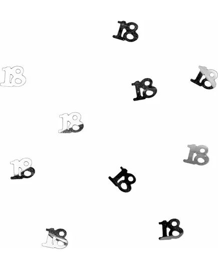 Dřevěné konfety na stůl „18“ stříbrné 10 g, image 2