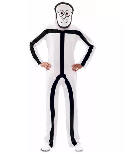 Kostým Stickman Mask pro dospělé, Velikost: Small (48), image 2